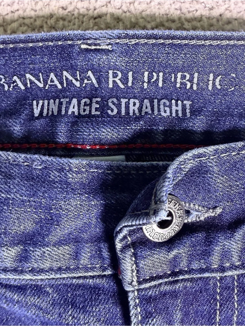 Banana Republic Vintage Straight Jeans Mens 34x30 Medium Wash Denim Whisker Fade